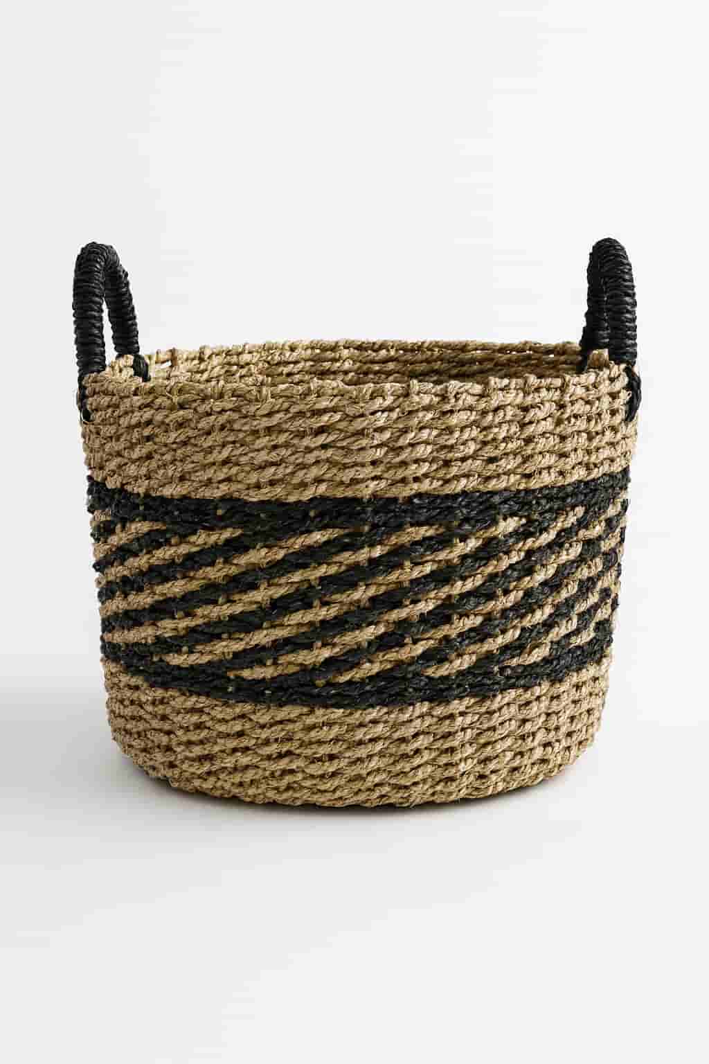 Noir-Stripe Planter Baskets
